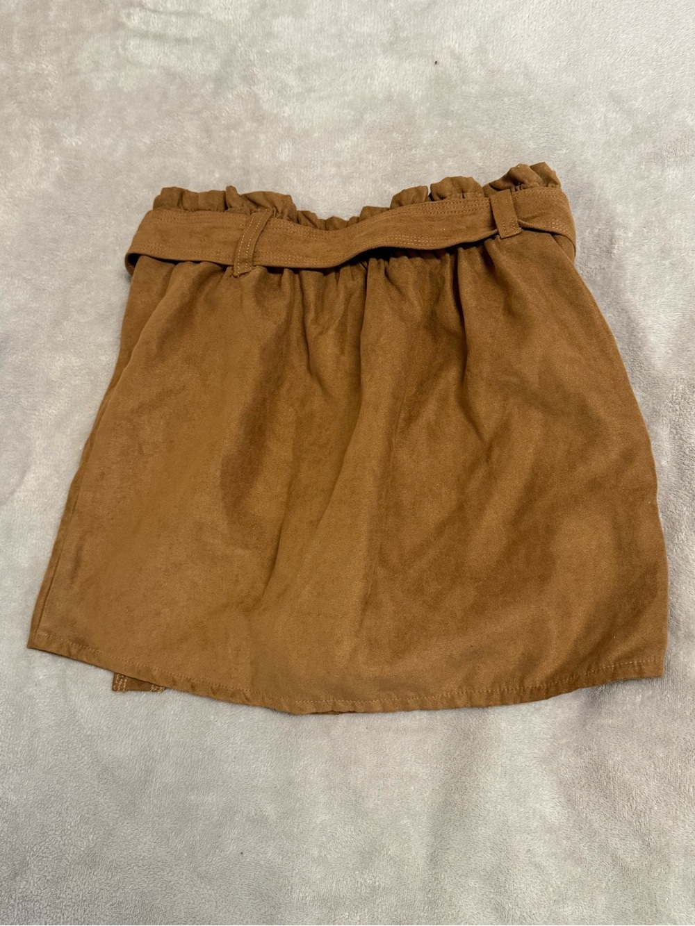 Abercrombie & Fitch Girls Brown Suede-Look Skirt with Tie Belt - Picture 3 of 3